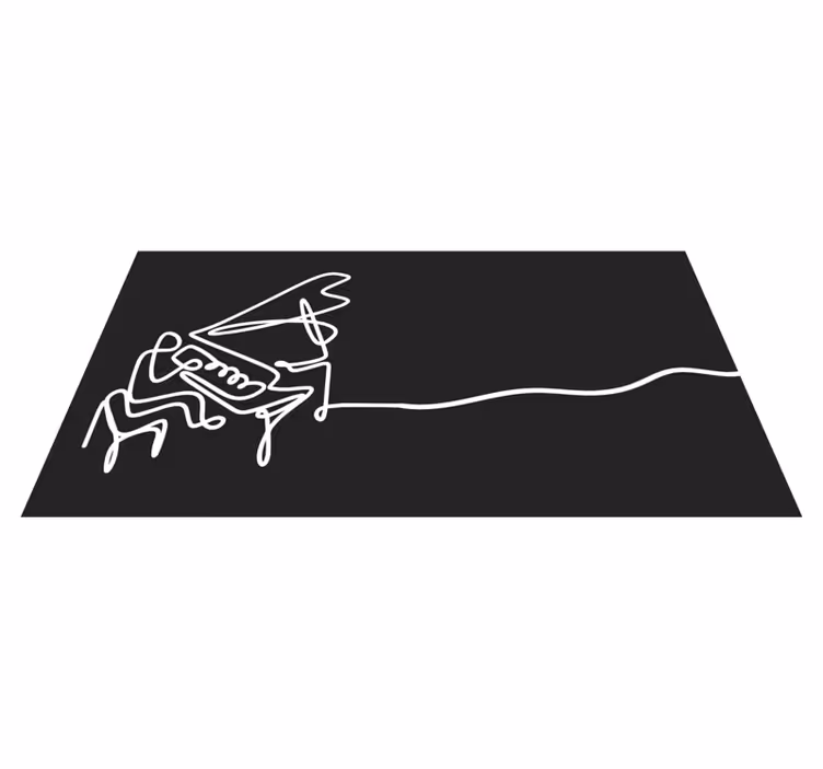 Vinyl Teppich modern klavier-strichzeichnung - TenStickers