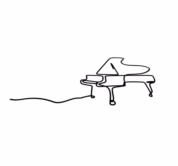 Vinyl Teppich modern klavierumrissillustration - TenStickers