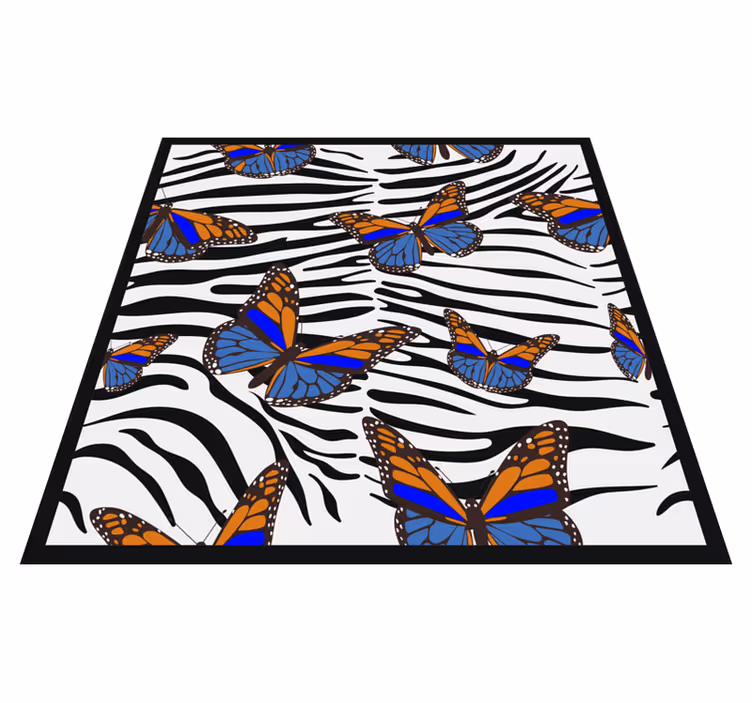 Vinyl Teppich Tiermuster schmetterlings-zebra-muster - TenStickers