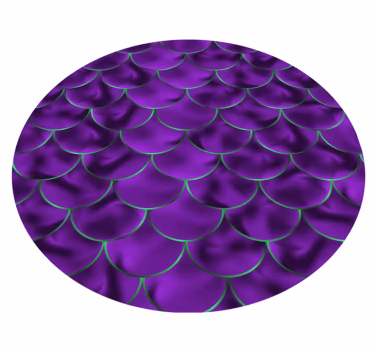 Runder vinyl teppich 3d meerjungfrauenschuppen - TenStickers