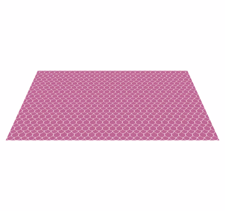 Vinyl teppich tiermuster in zarten rosa meerjungfrauenschuppen - TenStickers