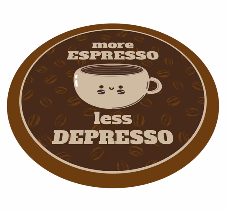Vinyl Teppich Text mehr espresso weniger - TenStickers
