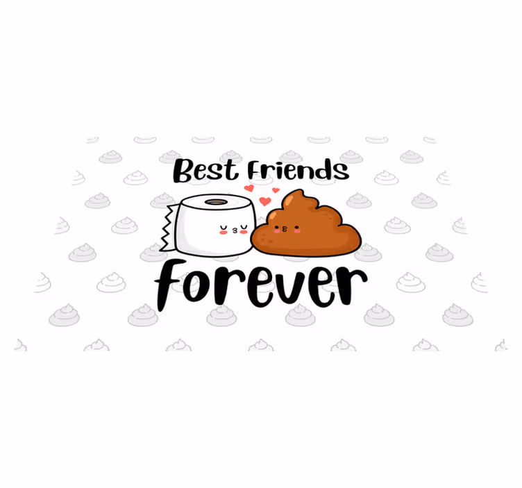 Vinyl Teppich Badezimmer beste freunde für immer - TenStickers