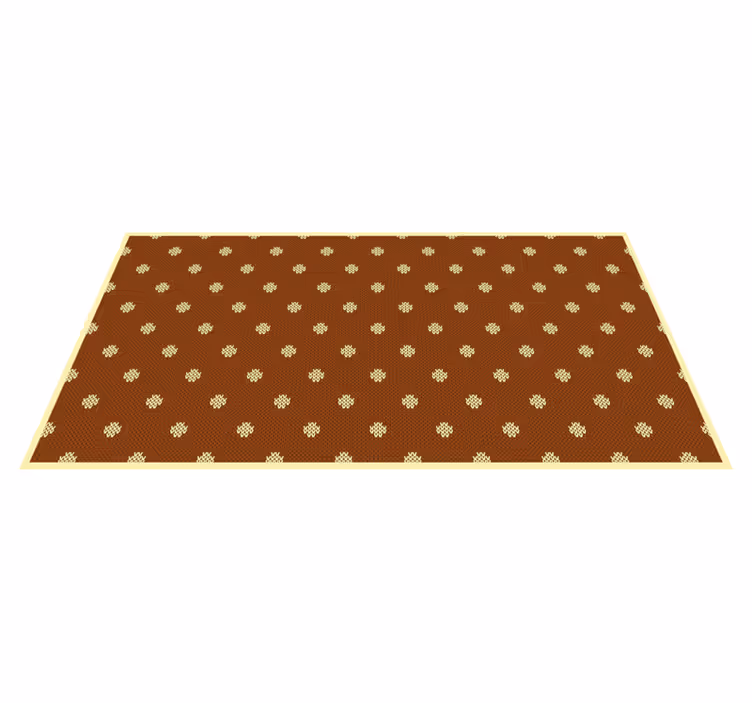 vinyl teppich strukturiert klassisches ocker-blumenmuster - TenStickers