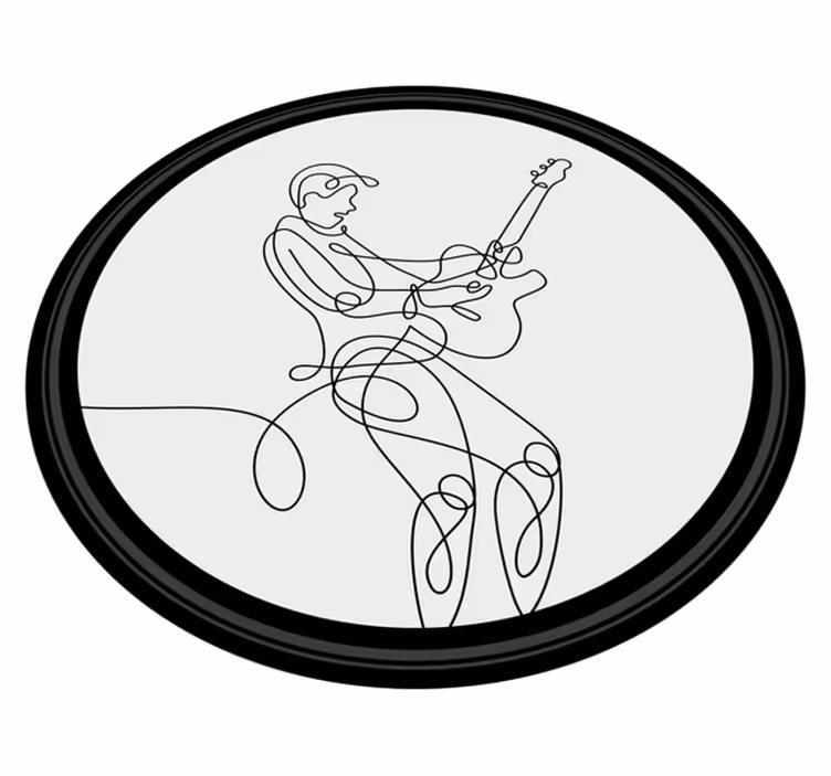 Vinyl Teppich Textur line art musiker - TenStickers