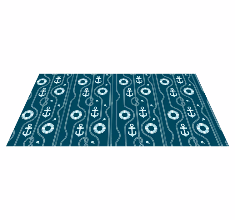 Vinyl Teppich Badezimmer blauer nautischer anker - TenStickers