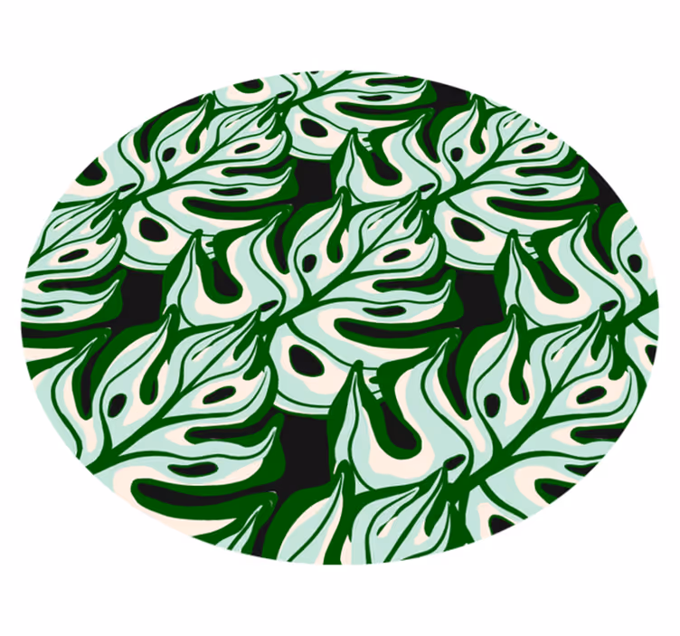 Vinyl teppich natur mit tropischen blattelementen - TenStickers