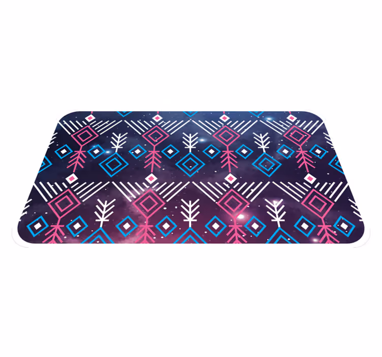 Vinyl teppich nordisch ethno in lila und blau - TenStickers