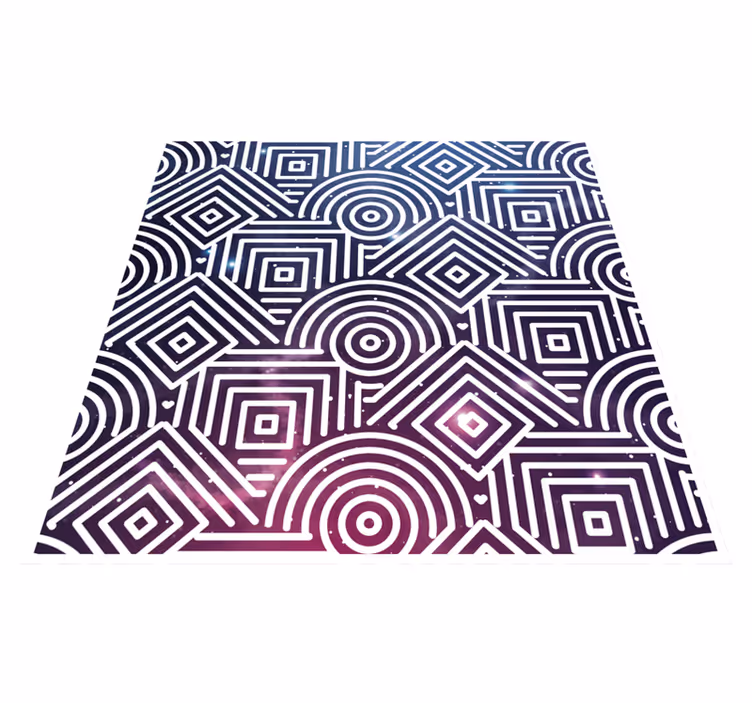 Vinyl Teppich geometrisch komplexe rundungen und quadrate - TenStickers