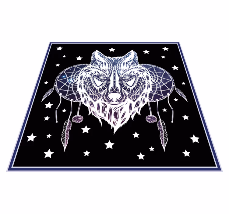 Vinyl Teppich Baby wolf traumfänger sterne - TenStickers