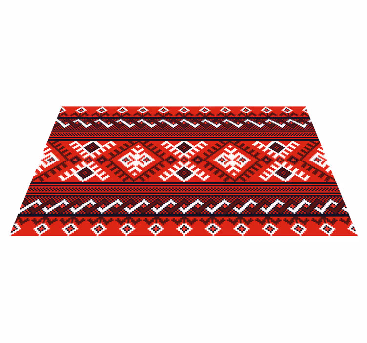 Vinyl Teppich Ethnisch rote geometrische muster - TenStickers