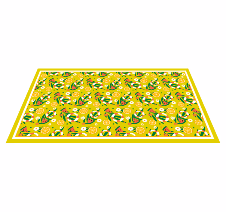 Vinyl Teppich Mosaik leuchtende zitrusmuster - TenStickers