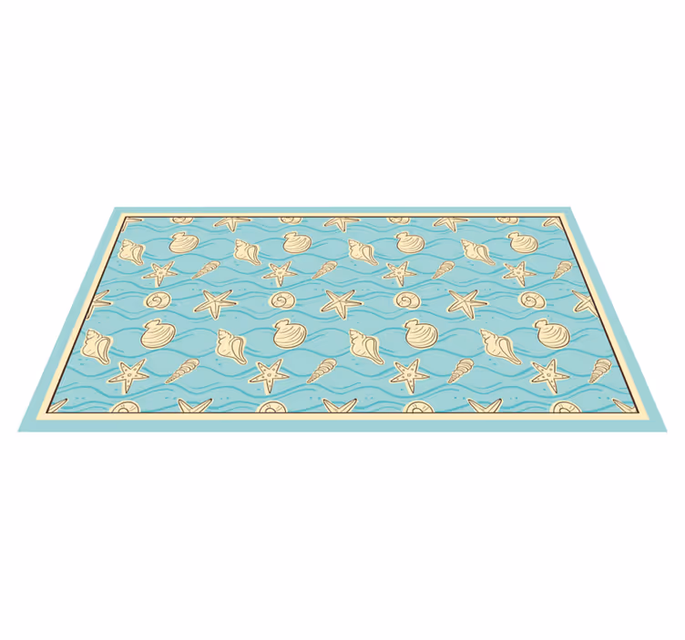 Vinyl Teppich Badezimmer muschelinspiration - TenStickers