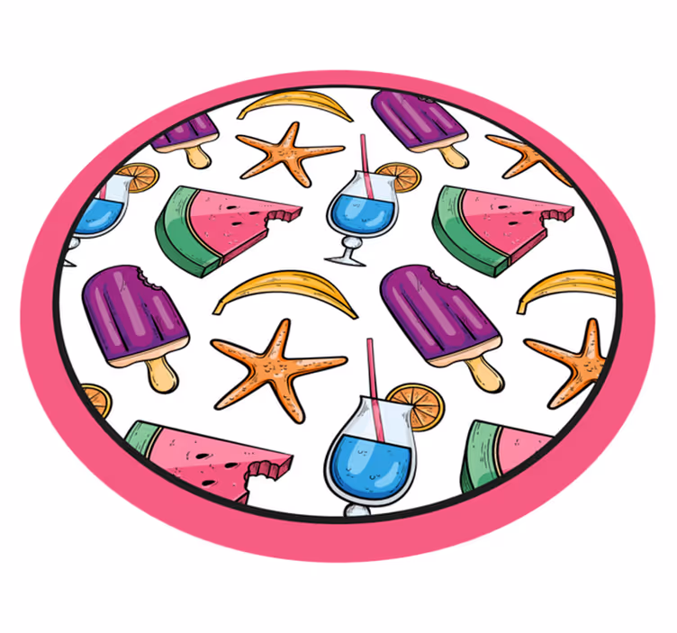 Vinyl teppich kindlich bunte sommerleckereien - TenStickers