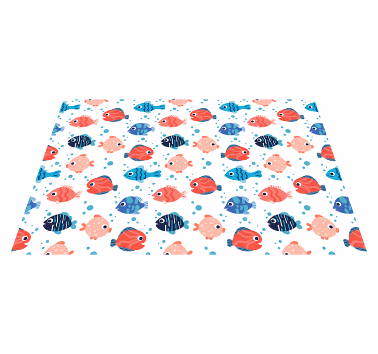Vinyl Teppich kindlich lebendige fischmotive - TenStickers