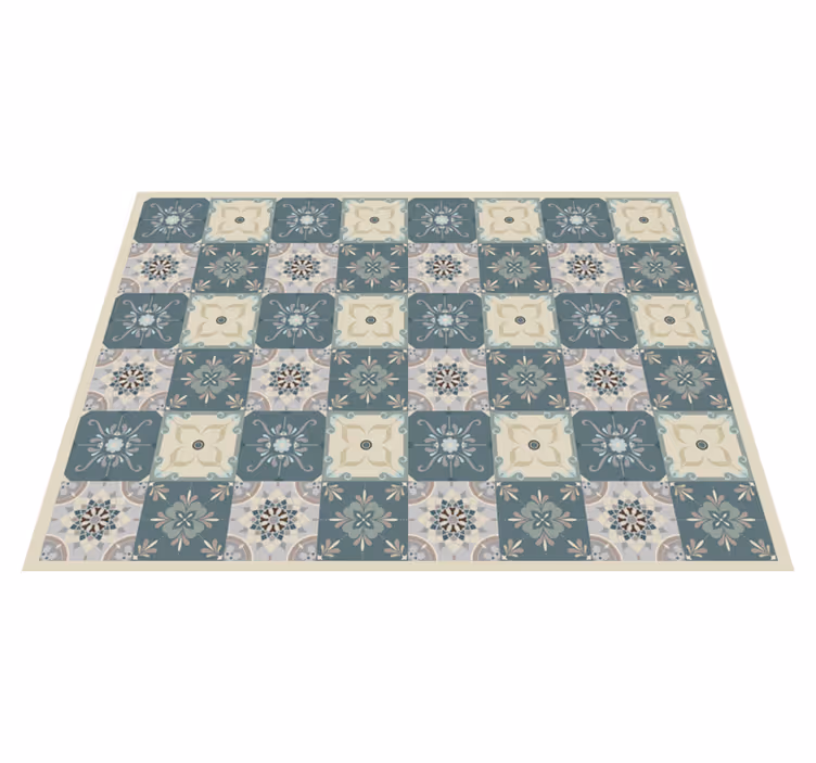 Vinyl teppich mosaik mit floralem muster - TenStickers