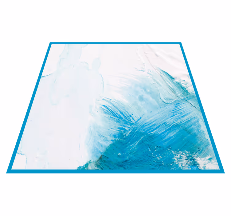 vinyl teppich strukturiert aqua pinselstriche - TenStickers