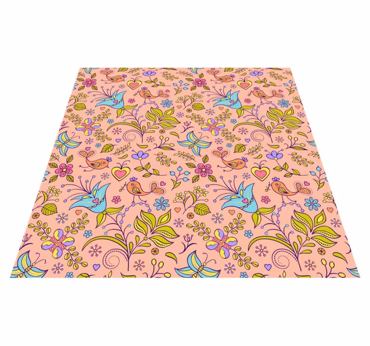 Vinyl teppich blumen frühlingsblüten muster - TenStickers