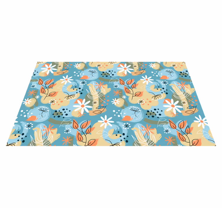 Vinyl Teppich Blumen florale abstrakte muster - TenStickers
