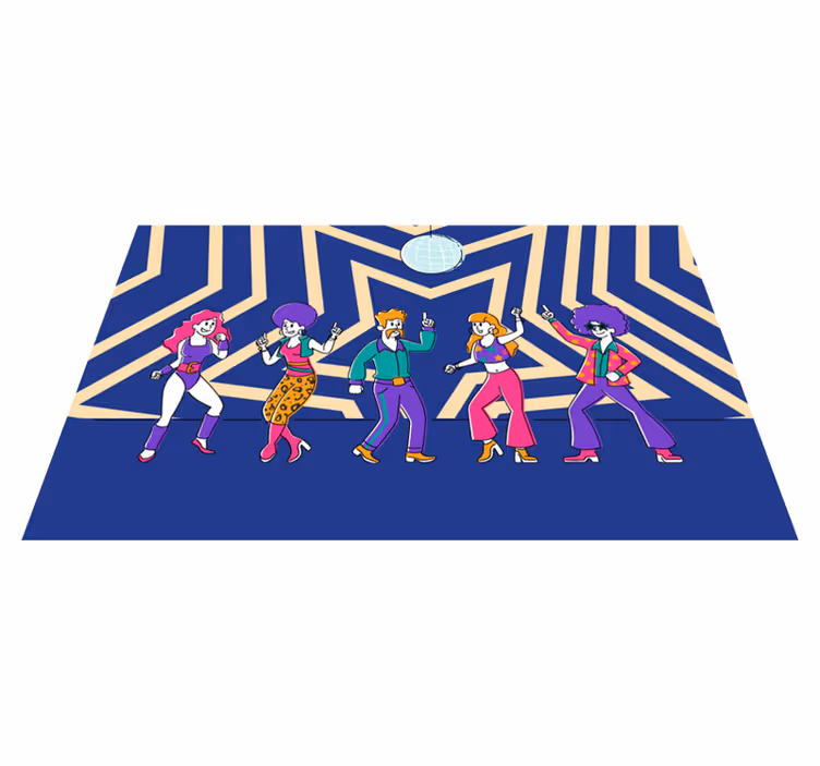 Vinyl Teppich kindlich disco-tanzparty - TenStickers