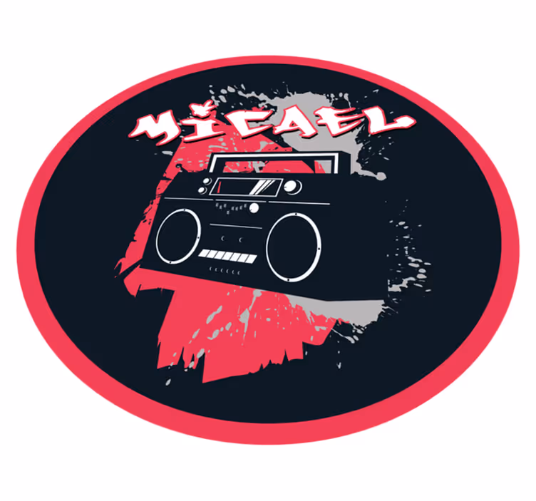Vinyl Teppich mit Namen retro-boombox-thema - TenStickers