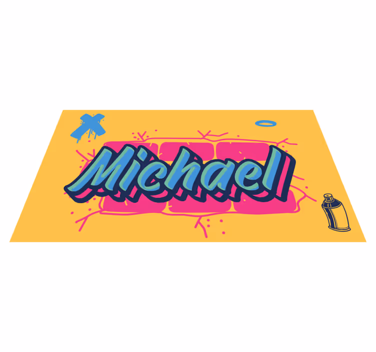 Vinyl Teppich kindlich graffiti-benutzerdefinierter name - TenStickers