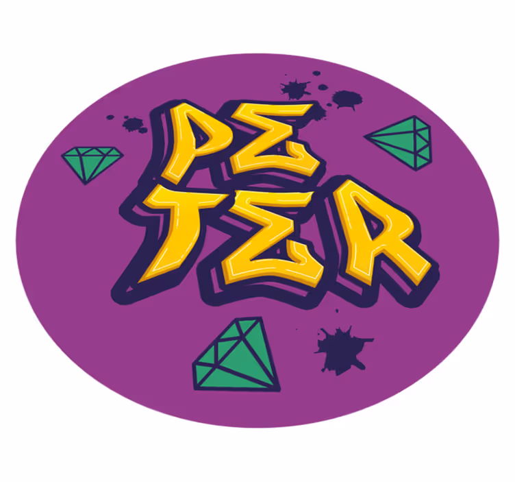 Vinyl Teppich mit Namen kunst und diamanten - TenStickers