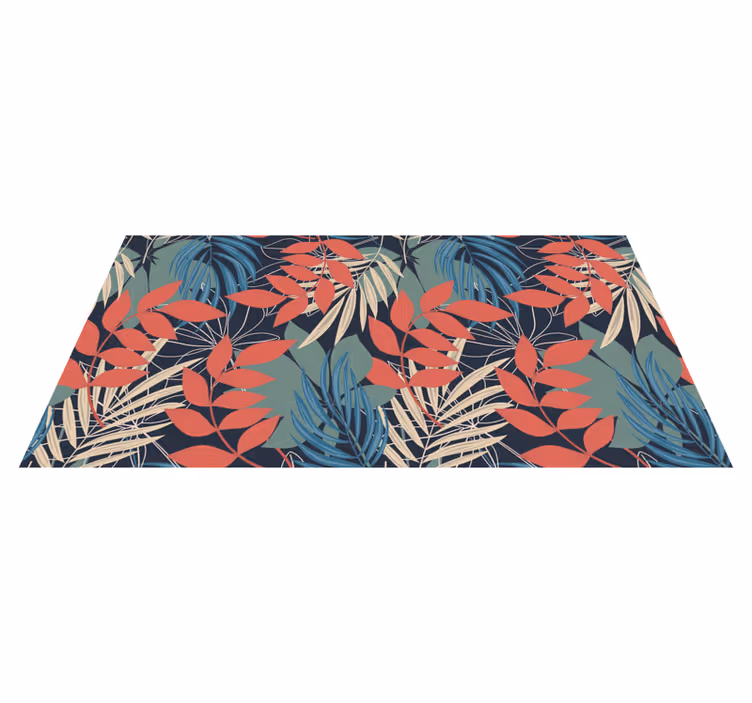 Vinyl Teppich Blumen lebendiges blattmuster - TenStickers