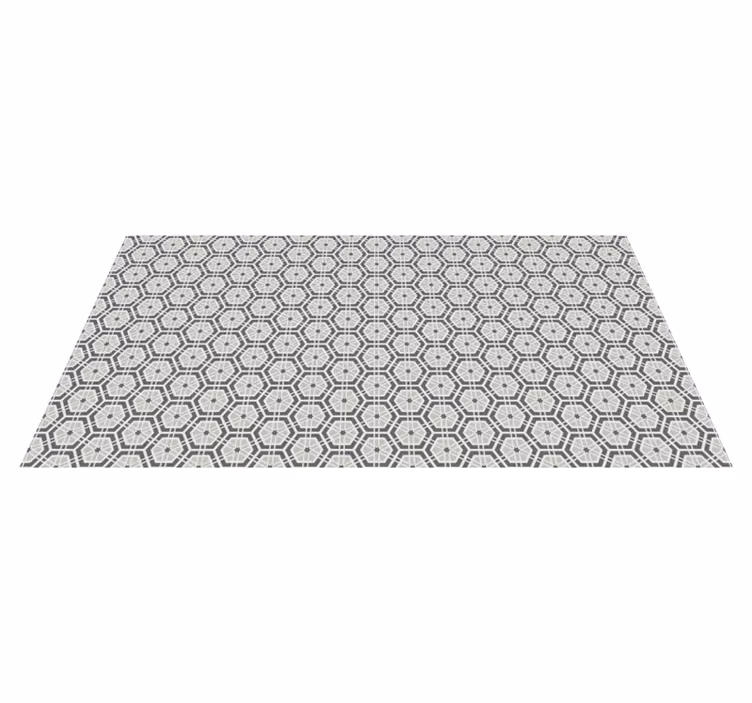 Vinyl Teppich Mosaik elegantes graues sechseck-motiv - TenStickers