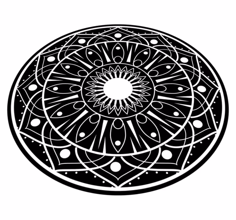 Vinyl teppich mandala mit aufwendigem motiv - TenStickers