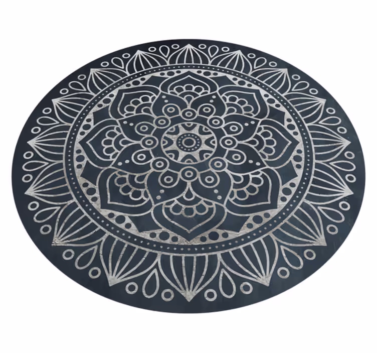 Vinyl Teppich Mandala kompliziertes graues konzept - TenStickers