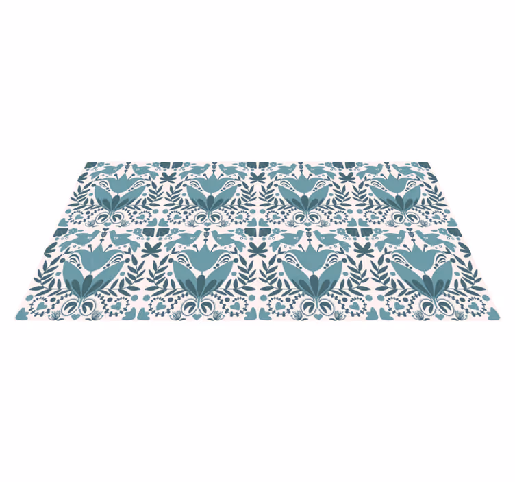Vinyl Teppich modern florales vogelmuster - TenStickers