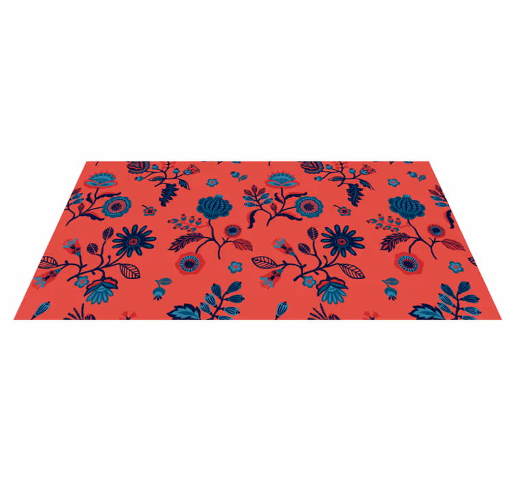 Vinyl teppich blumen mit lebhaftem blumenmuster - TenStickers