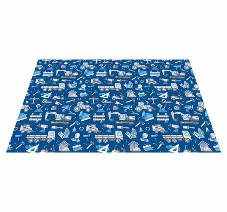 Vinyl Teppich kindlich bauwerkzeuge drucken - TenStickers
