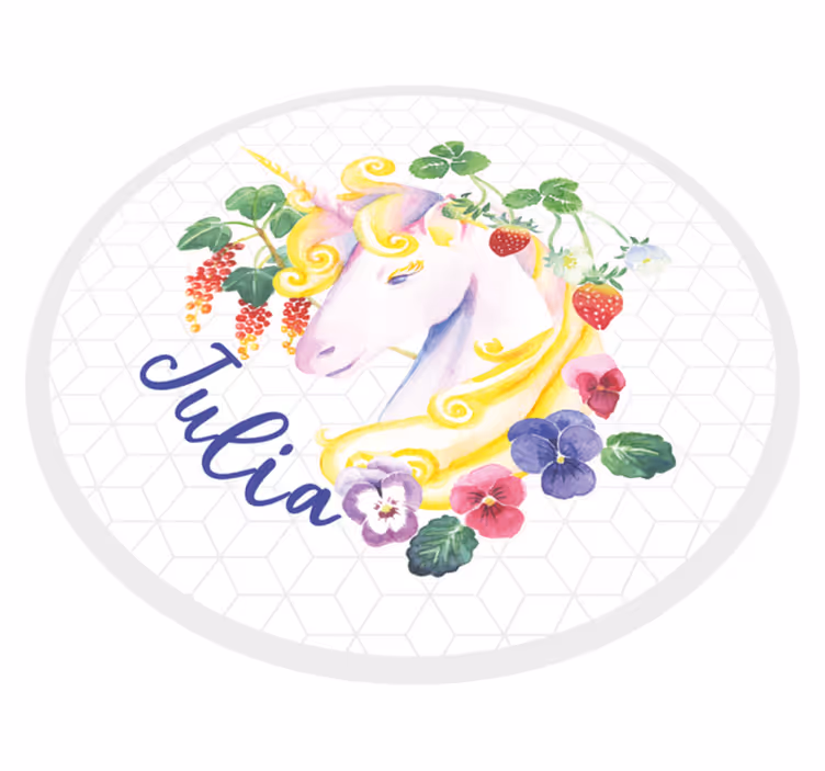 Vinyl Teppich Jugendzimmer benutzerdefinierte einhornblüte - TenStickers