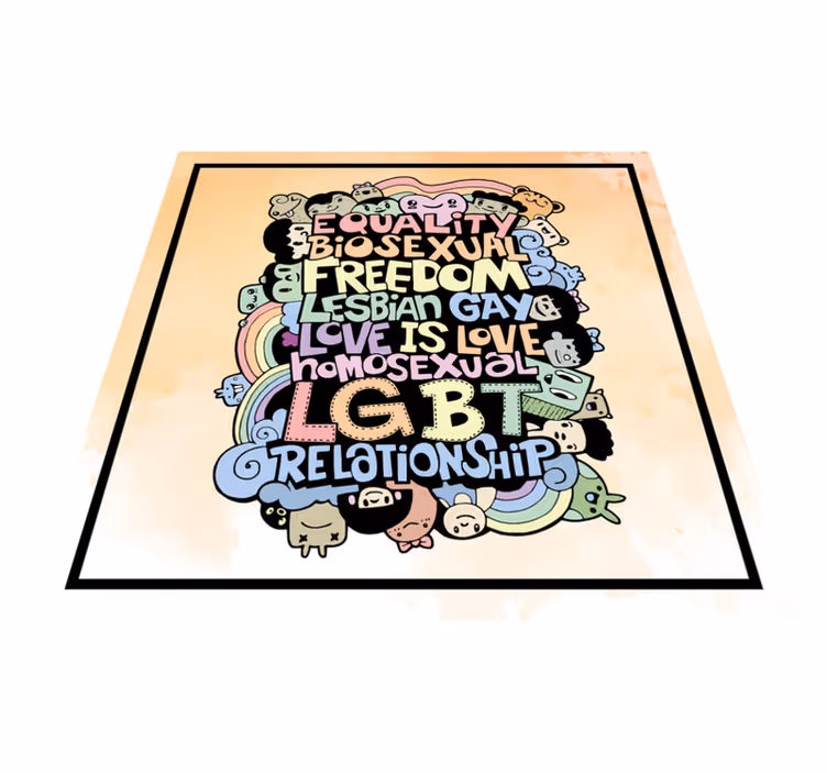Vinyl Teppich Text bunte lgbt-nachricht - TenStickers
