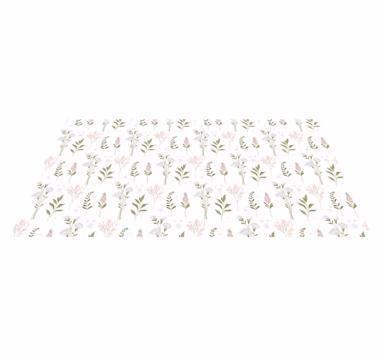 Vinyl Teppich Blumen gemusterte Ästhetik - TenStickers