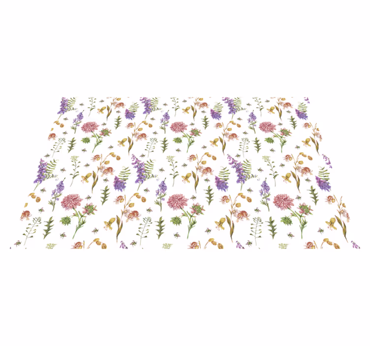 Vinyl teppich blumen lebendige blumenkomposition - TenStickers