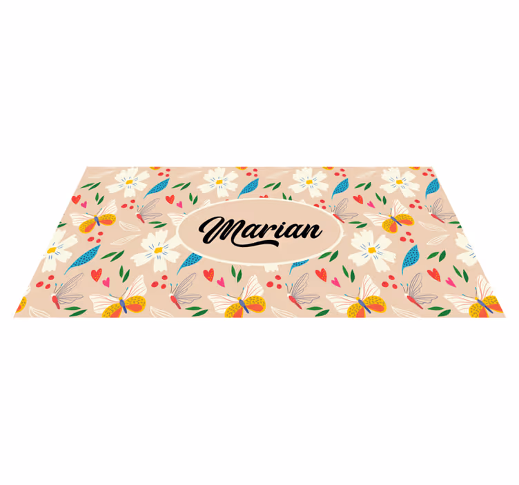 Vinyl Teppich Schlafzimmer benutzerdefinierte beige blumen - TenStickers