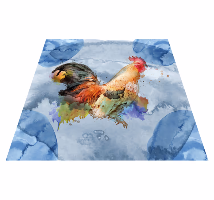 Vinyl Teppich Tiere aquarell hahn - TenStickers
