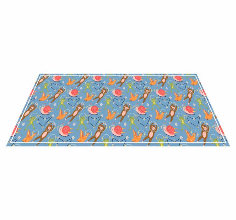 Vinyl Teppich kindlich bunte weltraumkreaturen - TenStickers