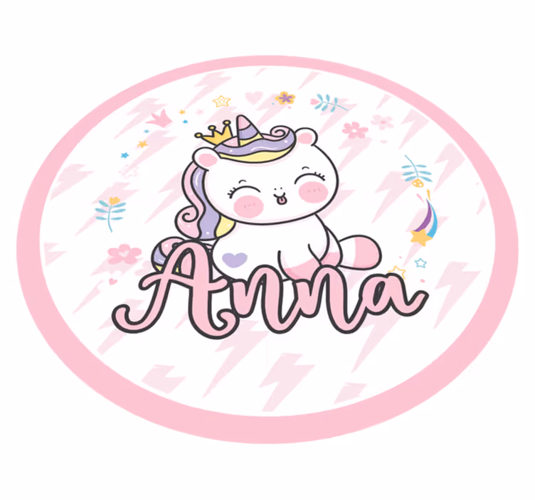 Vinyl Teppich kindlich baby-einhorn mit namen - TenStickers