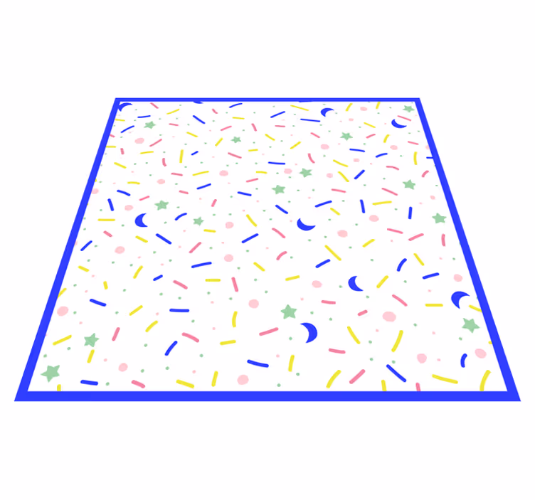 Vinyl Teppich kindlich party bunte formen - TenStickers