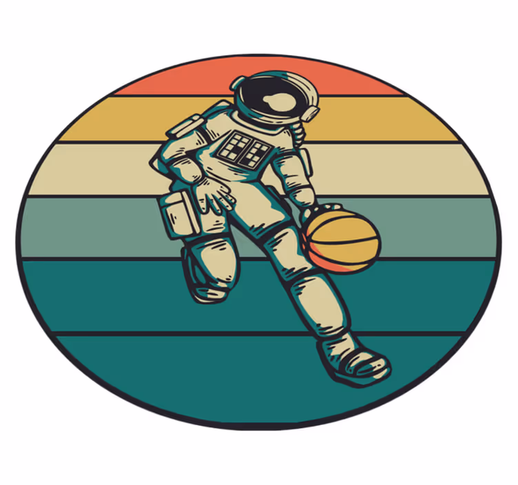 Vinyl Teppich Spiele astronauten-basketballspiel - TenStickers