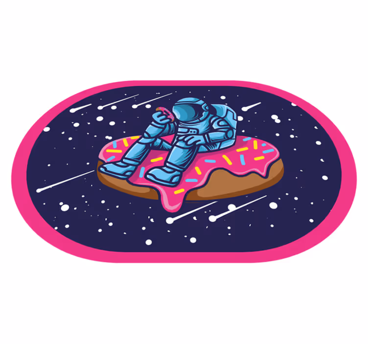 Vinyl Teppich Jugendzimmer astronaut auf donut - TenStickers