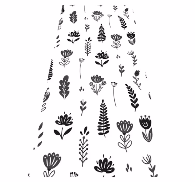 Vinyl Teppich Blumen blumensilhouettemuster - TenStickers