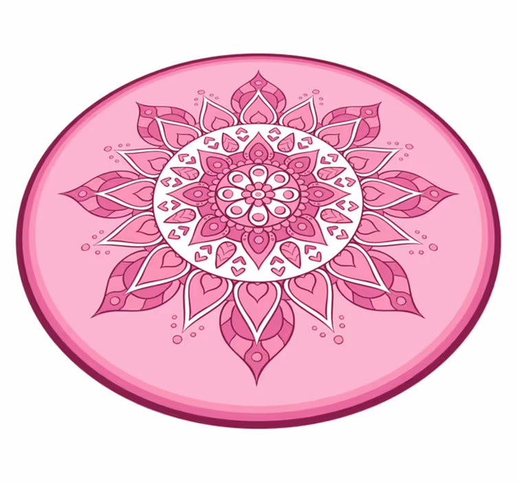 Vinyl Teppich Mandala rosa blumenmeditation - TenStickers