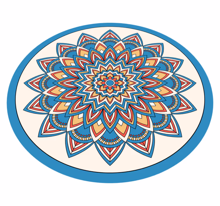 Vinyl Teppich Mandala lebendiges botanisches arrangement - TenStickers