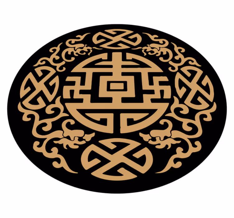 Vinyl Teppich rund kulturelles symbolmotiv - TenStickers