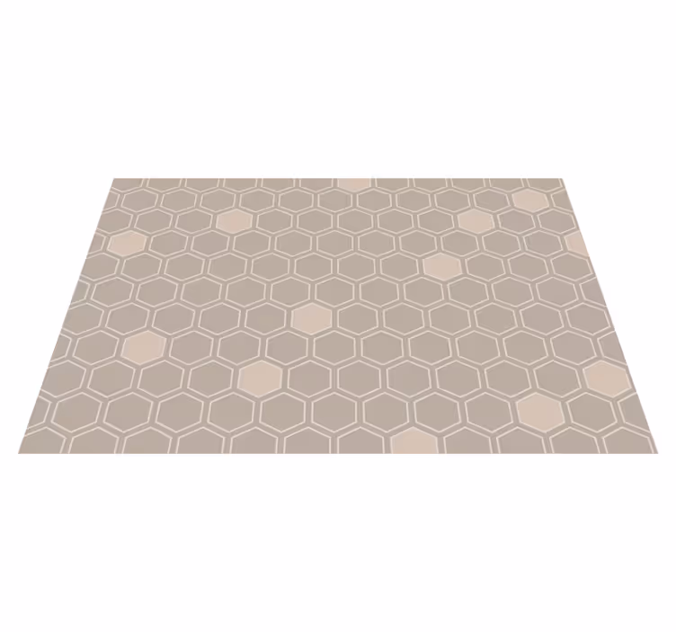 Vinyl Teppich geometrisch sechseck-beige-motiv - TenStickers